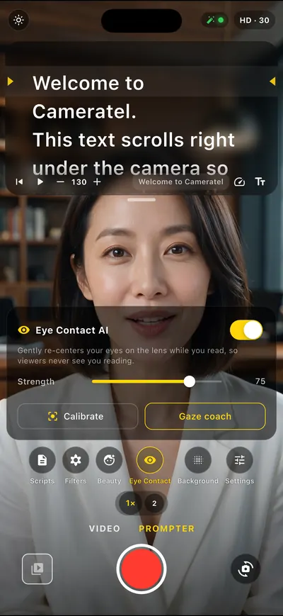 Cameratel app screen: Nobody will know you're reading