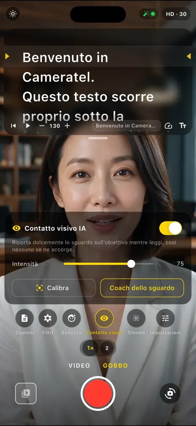 Schermata dell'app Cameratel: Leggi senza farti notare