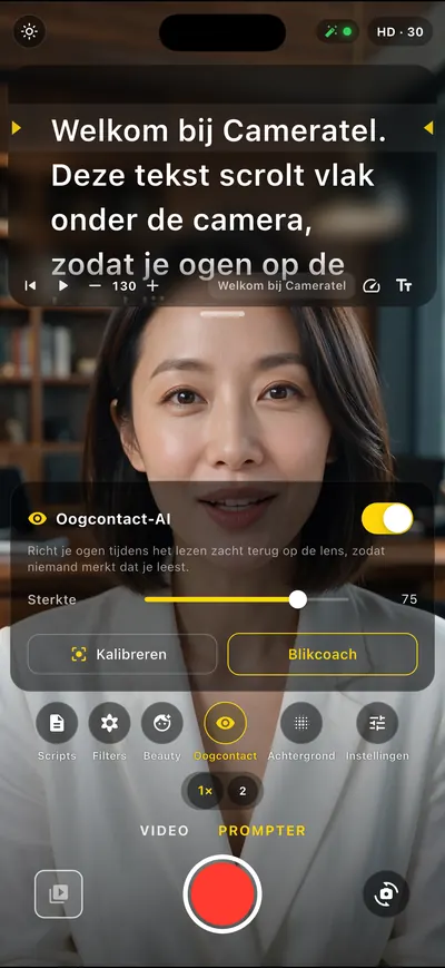 Scherm van de Cameratel-app: Niemand merkt dat je leest
