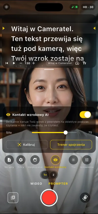Ekran aplikacji Cameratel: Nikt nie pozna, że czytasz