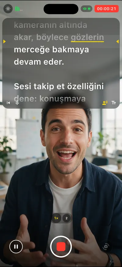 Cameratel uygulama ekranı: Sesini takip eder